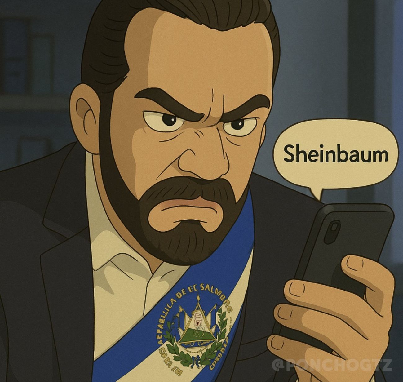 El presidente de El Salvador, Nayib Bukele al estilo Studio Ghibli | Foto: Grok